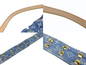 極美品 LOUIS VUITTON ルイヴィトン パッチワーク ポスティ メッセンジャーバッグ M95374 モノグラムデニム ブルー 中古 4b008049