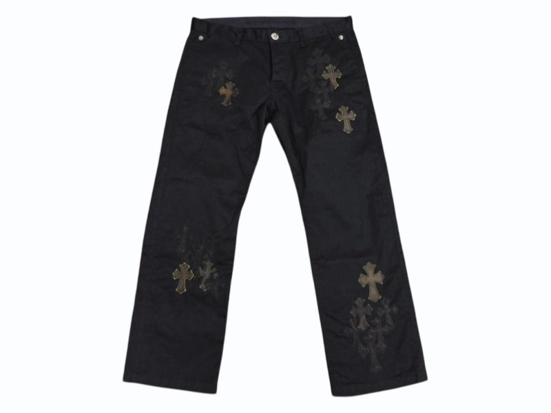 極美品 CHROME HEARTS クロムハーツ CARPENTER カーペンター パンツ サイズ36 クロスボール セメタリー カモ柄 クロスパッチ 中古 4b008052