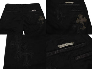 極美品 CHROME HEARTS クロムハーツ CARPENTER カーペンター パンツ サイズ36 クロスボール セメタリー カモ柄 クロスパッチ 中古 4b008052