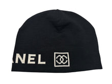 Load image into Gallery viewer, CHANEL シャネル Embroidered CC Logo Beanie ビーニー ニットキャップ ONE SIZE スポーツライン ココマーク ブラック 美品 中古 4b008061