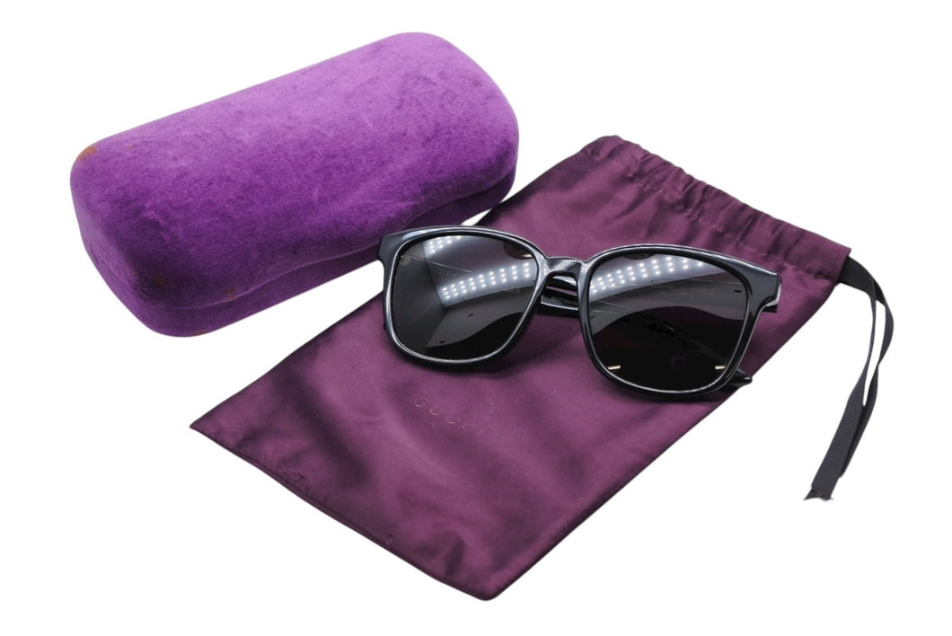 GUCCI グッチ サングラス アイウェア GG GG 0637SK サイズ56□18 150 スクエア ブラウン イタリア製 ロゴ金具 美品 中古 4b008063