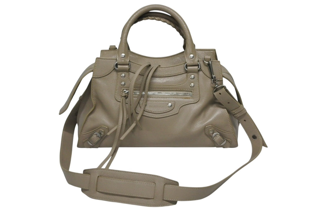 BALENCIAGA バレンシアガ ネオクラシックシティ 2WAYバッグ 678629 ベージュ レザー シルバー金具 美品 中古 4b008069