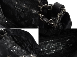 極美品 CHANEL シャネル マトラッセ23 Sフラップ Wチェーンショルダーバッグ 12番台 ココマーク スパンコール シルバー金具 中古 4b008075