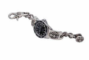 極美品 ROLEX ロレックス CHROME HEARTS クロムハーツ フローラルクロス ファンシーリンク ウォッチバンド サブマリーナ 中古 4b008081