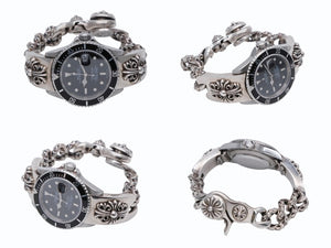 極美品 ROLEX ロレックス CHROME HEARTS クロムハーツ フローラルクロス ファンシーリンク ウォッチバンド サブマリーナ 中古 4b008081