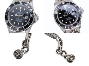 極美品 ROLEX ロレックス CHROME HEARTS クロムハーツ フローラルクロス ファンシーリンク ウォッチバンド サブマリーナ 中古 4b008081