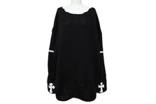 Load image into Gallery viewer, 新品未使用 CHROME HEARTS クロムハーツ Cashmere Cross Patch Sweater カシミヤ クロスパッチセーター ONE SIZE シルバー925 中古 4b008083