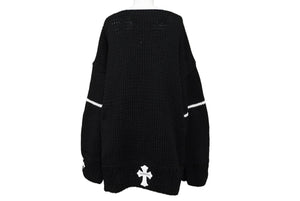 新品未使用 CHROME HEARTS クロムハーツ Cashmere Cross Patch Sweater カシミヤ クロスパッチセーター ONE SIZE シルバー925 中古 4b008083