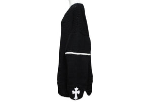 新品未使用 CHROME HEARTS クロムハーツ Cashmere Cross Patch Sweater カシミヤ クロスパッチセーター ONE SIZE シルバー925 中古 4b008083