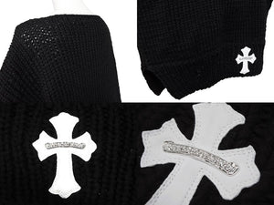 新品未使用 CHROME HEARTS クロムハーツ Cashmere Cross Patch Sweater カシミヤ クロスパッチセーター ONE SIZE シルバー925 中古 4b008083