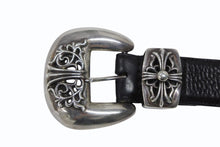 Load image into Gallery viewer, CHROME HEARTS クロムハーツ BLT CLASSIC 3PC クラシック3PC レザーベルト 全長約108cm スターリングシルバー 美品 中古 4b008085