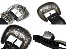 Load image into Gallery viewer, CHROME HEARTS クロムハーツ BLT CLASSIC 3PC クラシック3PC レザーベルト 全長約108cm スターリングシルバー 美品 中古 4b008085
