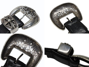 CHROME HEARTS クロムハーツ BLT CLASSIC 3PC クラシック3PC レザーベルト 全長約108cm スターリングシルバー 美品 中古 4b008085