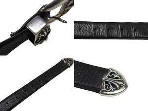 CHROME HEARTS クロムハーツ BLT CLASSIC 3PC クラシック3PC レザーベルト 全長約108cm スターリングシルバー 美品 中古 4b008085