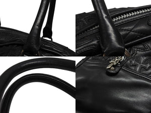 新品未使用 CHROME HEARTS クロムハーツ ミディアム フルセメタリークロスパッチ ラージクロスジムバッグ シルバー925 現行型 中古 4b008086