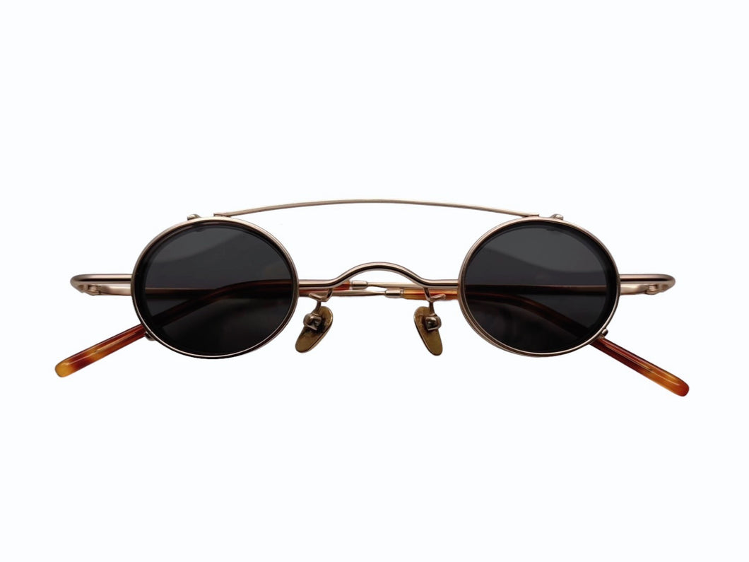 極美品 FUJIYAMA MEGANE 富士山眼鏡 サングラス FJG0010 ゴールド ブラウン サイズ33◻︎50 中古 4b008092