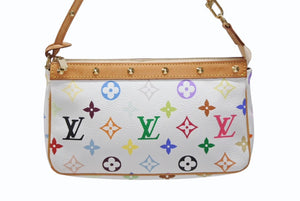 極美品 LOUIS VUITTON ルイヴィトン ハンドバッグ ポシェット アクセソワール アクセサリーポーチ M92649 モノグラム マルチカラー 村上隆 中古 4b008098