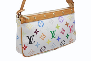 極美品 LOUIS VUITTON ルイヴィトン ハンドバッグ ポシェット アクセソワール アクセサリーポーチ M92649 モノグラム マルチカラー 村上隆 中古 4b008098