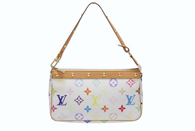 極美品 LOUIS VUITTON ルイヴィトン ポシェット アクセソワール アクセサリーポーチ M92649 モノグラム マルチカラー 村上隆 中古 4b008099
