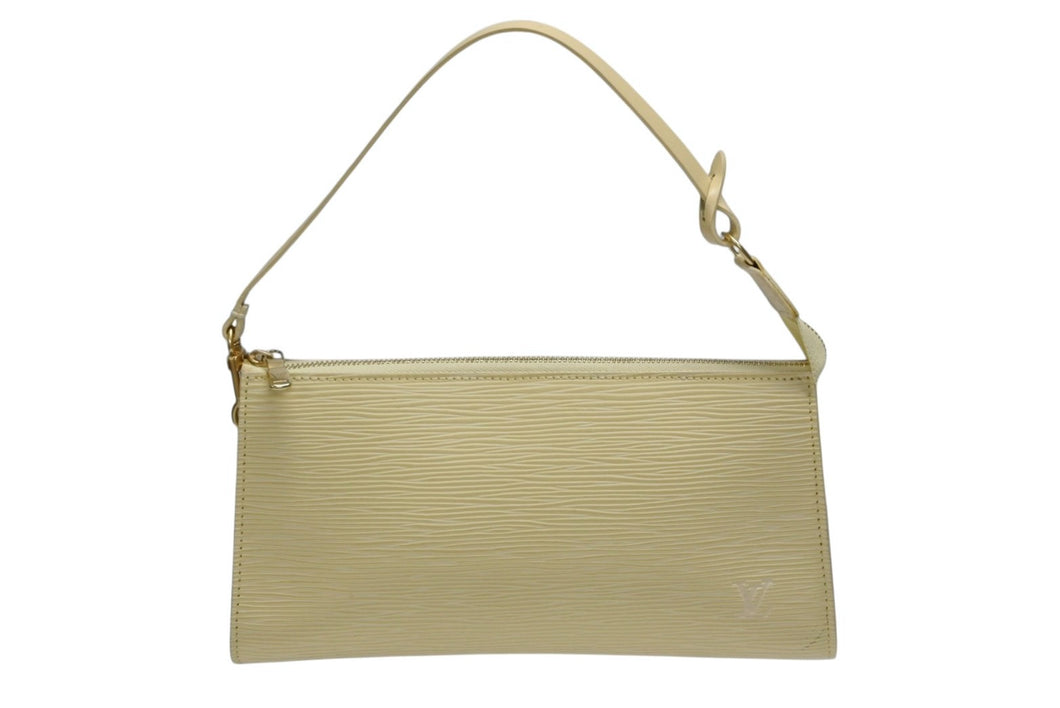 LOUIS VUITTON ルイヴィトン ポシェットアクセソワール アクセサリーポーチ M5294A エピレザー ヴァニラ 美品 中古 4b008100