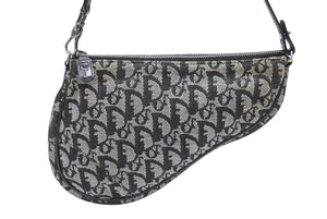 CHRISTIAN DIOR クリスチャンディオール サドルポーチ ワンショルダーバッグ MC 0052 トロッター ブラック ガリアーノ期 美品 中古 4b008104