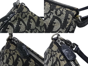 CHRISTIAN DIOR クリスチャンディオール サドルポーチ ワンショルダーバッグ MC 0052 トロッター ブラック ガリアーノ期 美品 中古 4b008104