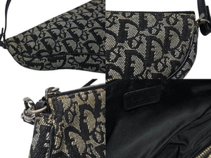 CHRISTIAN DIOR クリスチャンディオール サドルポーチ ワンショルダーバッグ MC 0052 トロッター ブラック ガリアーノ期 美品 中古 4b008104