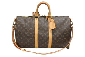 LOUIS VUITTON ルイヴィトン キーポル バンドリエール45 ボストンバッグ M41418 モノグラム ブラウン ゴールド金具 美品 中古 4b008106