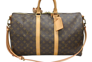LOUIS VUITTON ルイヴィトン キーポル バンドリエール45 ボストンバッグ M41418 モノグラム ブラウン ゴールド金具 美品 中古 4b008106