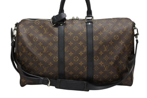LOUIS VUITTON ルイヴィトン キーポル バンドリエール45 ボストンバッグ M56711 モノグラムマカサーブラウン 美品 中古 4b008107