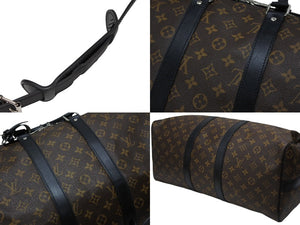 LOUIS VUITTON ルイヴィトン キーポル バンドリエール45 ボストンバッグ M56711 モノグラムマカサーブラウン 美品 中古 4b008107