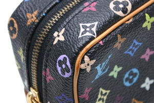 極美品 LOUIS VUITTON ルイヴィトン ポーチ トゥルース ワピティ ポーチ M58034 モノグラム マルチカラー ブラック 村上隆 中古 4b008113