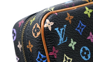 極美品 LOUIS VUITTON ルイヴィトン ポーチ トゥルース ワピティ ポーチ M58034 モノグラム マルチカラー ブラック 村上隆 中古 4b008113