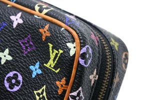 極美品 LOUIS VUITTON ルイヴィトン ポーチ トゥルース ワピティ ポーチ M58034 モノグラム マルチカラー ブラック 村上隆 中古 4b008113
