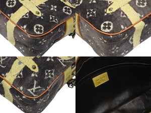 LOUIS VUITTON ルイヴィトン モノグラム トロンプイユ トロカデロ ショルダーバッグ ブラウン イエロー ベルベット 美品 中古 4b008117