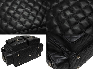 極美品 CHANEL シャネル カンボンライン マルチポケット カンボンライン ボストンバッグ 9番台 カーフレザー ブラック ピンク 中古 4b008119