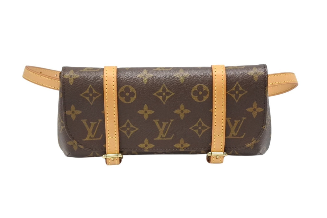 極美品 LOUIS VUITTON ルイヴィトン ショルダーバッグ ウエストポーチ M51159 ポシェット マレル ブラウン ゴールド金具 中古 4b008120
