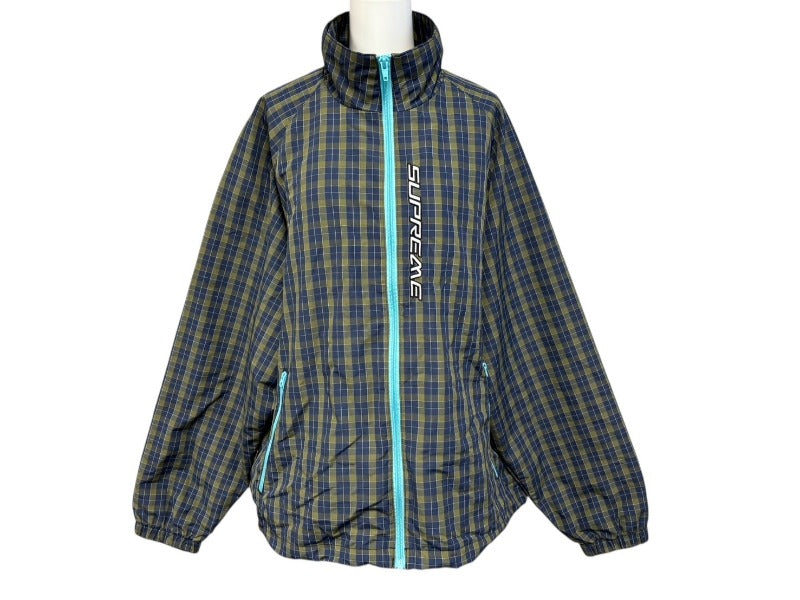 新品未使用 Supreme シュプリーム Plaid Track Jacket プラッドトラックジャケット 25FW ネイビー イエロー ミニチェック柄 サイズM 4b008131