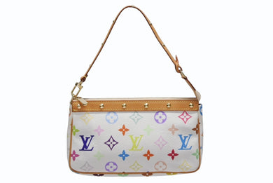 極美品 LOUIS VUITTON ルイヴィトン ポシェット アクセソワール アクセサリーポーチ M92649 モノグラム マルチカラー 村上隆 中古 4b008139