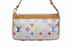 極美品 LOUIS VUITTON ルイヴィトン ポシェット アクセソワール アクセサリーポーチ M92649 モノグラム マルチカラー 村上隆 中古 4b008139