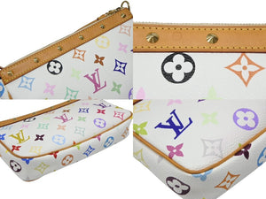 極美品 LOUIS VUITTON ルイヴィトン ポシェット アクセソワール アクセサリーポーチ M92649 モノグラム マルチカラー 村上隆 中古 4b008139