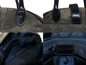 CHRISTIAN DIOR クリスチャンディオール ダブルサドル ボストンバッグ Y2K デニム ブラック ブルー マルチカラー 美品 中古 4b008140