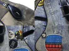Load image into Gallery viewer, CHRISTIAN DIOR クリスチャンディオール ダブルサドル ボストンバッグ Y2K デニム ブラック ブルー マルチカラー 美品 中古 4b008140