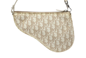 CHRISTIAN DIOR クリスチャンディオール サドルバッグ エンブロイダリー ガリアーノ期 ハンドバッグ ベージュ 良品 中古 4b008141
