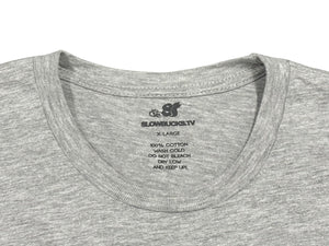 SlowBucksTv スロウバックスティービー Tシャツ 半袖 グレー グリーン コットン サイズXL 美品 中古 4b008143