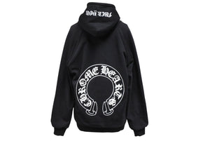 極美品 CHROME HEARTS クロムハーツ OLD Horseshoe Hoodie オールドモデル ホースシュー サーマル パーカーサイズM ブラック 中古 4b008144