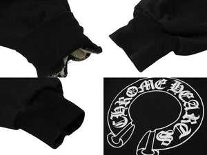 極美品 CHROME HEARTS クロムハーツ OLD Horseshoe Hoodie オールドモデル ホースシュー サーマル パーカーサイズM ブラック 中古 4b008144