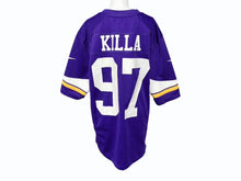 Load image into Gallery viewer, DIPSET HARLEMWORLD NFL NIKE フットボールジャージ 半袖シャツ ラバープリント パープル ポリエステル サイズM 美品 中古 4b008146