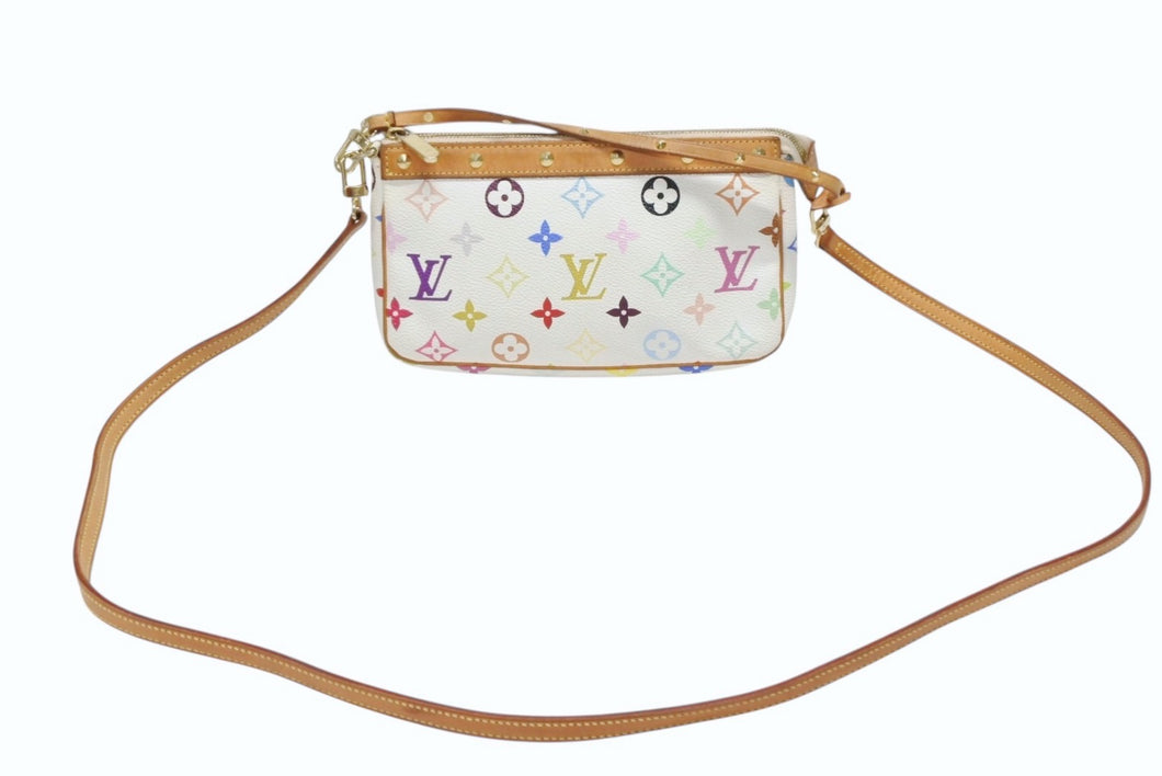 LOUIS VUITTON ルイヴィトン ポシェット アクセソワール アクセサリーポーチ M92649 モノグラム マルチカラー 村上隆 美品 中古 4b008147
