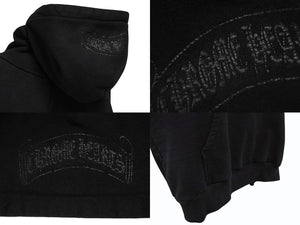 CHROME HEARTS クロムハーツ オールドモデル スクロールラベルロゴ プルオーバーフーディー パーカー サイズM ブラック 美品 中古 4b008150